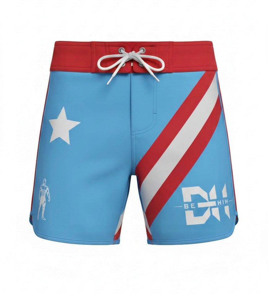 BORICUAS - BE HIM Men’s Physique Competition Board Shorts