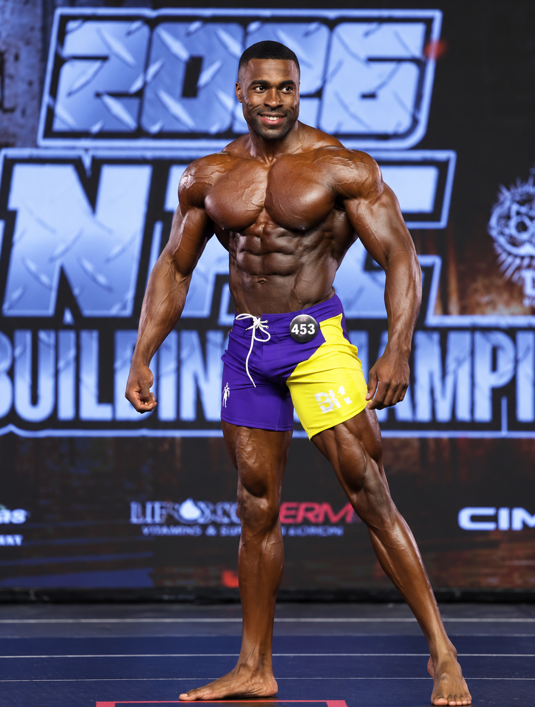 Shockwaves - BE HIM Men’s Physique Competition Board Shorts (Slim Fit)