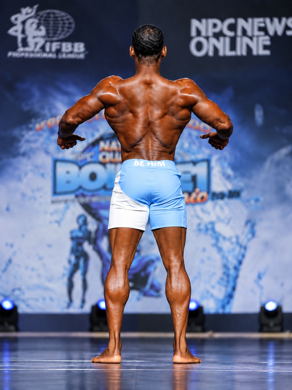 Cloud Nines - BE HIM Men’s Physique Competition Board Shorts (Slim Fit)