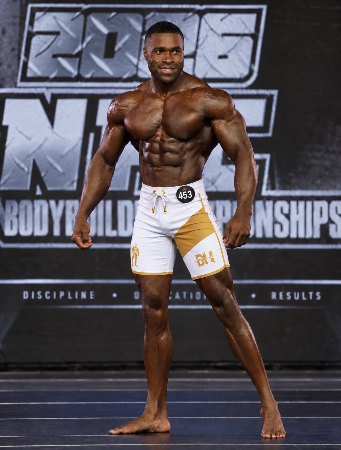 Arctic Gold - BE HIM Men’s Physique Competition Board Shorts (Slim Fit)
